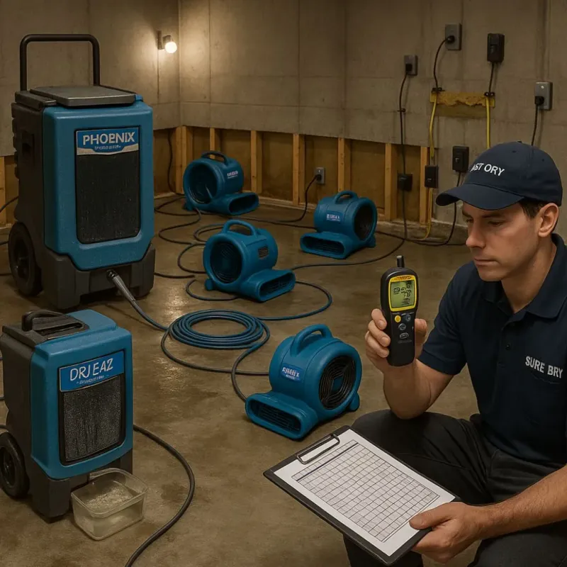Structural Drying and Dehumidification process in Mitchell, IN